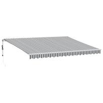 vidaXL Automatinė ištraukiama markizė, antracito ir balta, 450x350cm