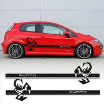 MIX5 Lipdukai lipdukai Punto Šoninėms juostoms skorpionas Automobilio tiuningas Sportas cs-054 juoda