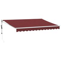 vidaXL Automatinė ištraukiama markizė, bordo spalvos, 350x250cm