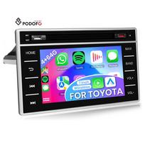Podofo 1 Din 4+64G Android Car Stereo 7  Wireless Carplay/Android Auto for Toyota Navigator/Hilux 2015-2019 GPS/DSP/Wifi/AM/RDS 7" 64 g 4 g