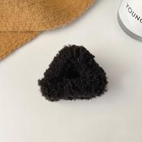 Lambhair pliušinis kačių ausų plaukų segtukas mažo dydžio mini katės ausų plaukų rankenėlė Small Bear Ear Hair Claw Party black-lambhair