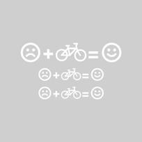 1Set Funny Bicycle Decal Stickers, Sad Face + Bike = Happy Face , Waterproof Removable Cycling Decor for Mountain Road Bike balta