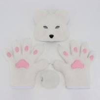 1SET Halloween cross-border plush set simulation bear mask, handmade bear claw gloves cosplay comic show gloves props balta
