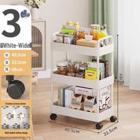 Barbershop Multi-Layer Mobile Storage Trolley: Compact Floor-Standing Rack for Kitchen, Bathroom, Snacks, Books, and More.