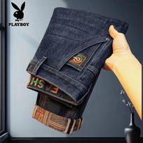 Playboy Men's Straight Fit Stretch Denim Jeans 29 melsvai pilka