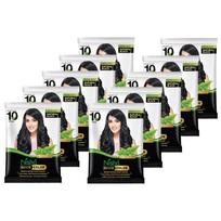 Nisha Quick Hair Colour Powder for Men & Women 10g X Pack of 10 | Instant Natural Black Hair Dye in 10 Minutes