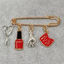 Mada Nagų Dailė Sagė Vintažiniai Papuošalai Mini Nagų Dailė Nagų Lakas Žirklės Segė raudona