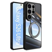 Magnetic Ring Stand Cover Case For Samsung Galaxy A57 A37 A17 A56 A36 A26 A16 A06 5G S23 S24 Plus S25 FE Edge S26 Ultra Hybrid TPU+PC Clear Back Cover For Samsung S26 juoda