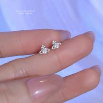 Exquisite Shiny Zircon 999 Sterling Silver Planet Earrings for Women Exquisite Light Luxury Jewelry sidabras