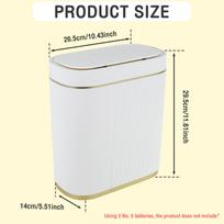 7000ml Motion Sensor Trash Can Touchless Automatic Garbage Can Battery Powered Smart Trash Can for Home Bathroom Kitchen Office 7L balto aukso spalvos