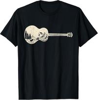 Acoustic Guitar Nature Mountain Music Lover Guitarist Retro TShirt Unisex T-Shirt Graphic Tee XXXL