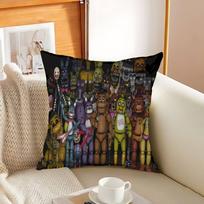 F-Fnaf Five-Nights-At-Freddys Personalized Pillow Cover Kids Bedroom Wild Party Decor Pillowcase Kid Birthday Shower Gift Peach skin 18*18(CM)-1Pcs