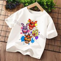 New Five Nights At Freddys Kids Tshirts FNAF Cartoon Graphic Tshirt Children Casual Sports Tops Short Sleeves Kids Clothing 100