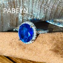 925 Sterling Silver Fashion Luxury Royal Blue Oval Zircon Ring, Multi-Sizes, Birthday Party Anniversary Gifts Ladies Jewelry 5