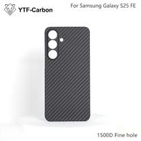 YTF for Samsung Galaxy S25 FE S25FE S24FE S23FE Ultrathin Real Carbon Fiber Aramid Anti-explosion Mobile Phone Protective Cover Carbon Fiber&Galaxy S25 FE