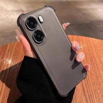 Case for OPPO A6x 4G/5G,A6t Pro,A6 4G5G Translucent Frosted Matte Casing 4-Corner Airbag Shockproof Bumper Cover OPPO A6x 4G/5G matinė juoda spalva