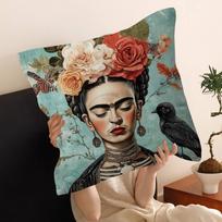 F-Fridas-S K-Kahloes Pillow Cover Design Cushion Cover Decor Holiday Decorati Peach skin 18*18(CM)-1Pcs