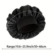 1pc Sleep Cap Silky Satin Lined Bonnet Stay On All Night Hair Wrap Cover Slouchy Beanie For Curly Hair Protection For Women Men juoda