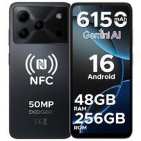 Atnaujintas - DOOGEE Note56 Plus išmanusis telefonas - Android 16 Gemini AI, 48GB+256GB, 6150mAh baterija Silicio-Anglies, 50MP, 8.45mm itin plonas - Juodas