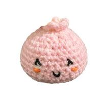 Handmade Crochet Bun Footbags Bean Bag Soft Squeeze Juggling rožinė