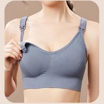 Maternity nursing underwear bra large size front buckle feeding adjustment type gathering anti-sagging thin bra M mėlyna