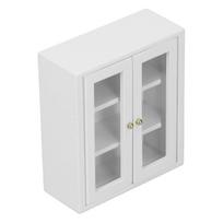Sieninė spinta lėlių nameliui, imituotas baldų modelis, mielas lėlių namelio virtuvės spintelės dekoravimas mėgėjams 8*9*3.2cm balta