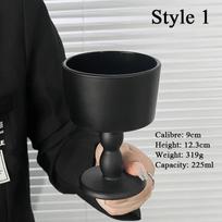 Prancūziškas vintažinis žvakidės papuošalas, juodas matinis stiklas, žvakės pagrindo papuošalas, dekoracija Style 1 juoda