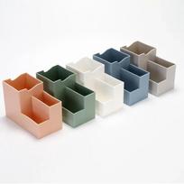 Creative Stationery Pen Holder Desktop Mobile Phone Holder Simple Solid Color Storage Box Office Supplies Desk Accessories rožinė