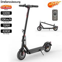 Elektroroller Faltbarer straßenzugelassener 10 Zoll Höchstgeschwindigkeit 20Km/h, 36V 10AH ABE-Zertifiziert Max Reichweite 40Km Max Zuladung 120Kg juoda
