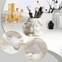Makeup Brush Holder Pen Paintbrush Cup Multipurpose Resin Decor Stand Desk Organizer