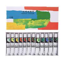 12 18 24 Colors Acrylic Paint Set 12ml Tube Waterproof Hand Painting Pigment 12