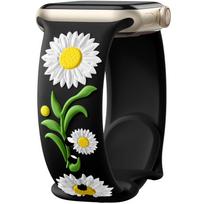 New Sunflower Silicone Strap For Apple Watch band women Series 11/10/9/8/7/6/5/4/3 38mm 40mm 41mm 42mm 44mm 45mm 46mm 49mm S10 S11 42mm brown