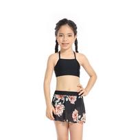 Children's 3-piece Swimsuit High Waist 3-piece Swimsuit 128 juoda