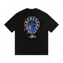 T25 CHROME HEARTS 2026 Summer New High Quality Cotton Round Neck Loose Large Size Men's and Women's T-shirt Couple T-shirt S juoda