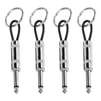 4Pcs Key Storage Chains Accessory Guitar Plug Keychain Hanging Ornament Backpack Pendant Alloy/ABS Wall Mounting Audio Amp Key Holder Birthday Gift