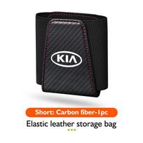 QDIM8 Leather Car Door Organizer Phone Sun Visor Glasses Key Storage Bag For KIA Rio K5 K2 Sportage Ceed Sorento Picanto Stinger Soul