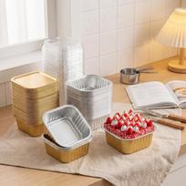 30 Pack Aluminum Foil Cake Pans with Plastic Lids Square Disposable Baking Containers for Desserts Pastries Bread Muffins and Food Storage One Size auksas