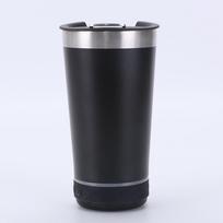Bluetooth garsiakalbis 16oz izoliuotas automobilinis alaus puodelis su butelių atidarytuvu ir ledo kibirėliu - 304 nerūdijančio plieno 16oz rožinė