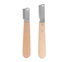 Professional Pet Hair Removal Knife Dog Comb Stainless Wooden Handle Stripping Hair Remover Grooming Accessories