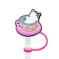 Creative Silicone Straw Plug Cartoon Cat Airtight Drinking Dustproof Cap Dustproof Splash Proof Straw Tip Covers Cup Accessories