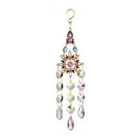 Silver Crystal Wind Chime Suncatcher Star Moon Heart Prism Hanging Ornament Rainbow Light A white