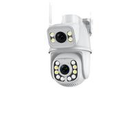 8MP 4K WIFI Camera Outdoor Dual Lens PTZ IP Camera 30M Night Vision CCTV Surveillance Camera Audio Auto Tracking ICSEE 4MP NO SD Card