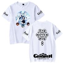 Aukštos Kokybės Moteriški Vyriški Marškinėliai Genshin Impact Grafinis Spaudinys T-shirt Vasariniai Moters Vyro Drabužiai Madingi T-shirtai XS balta
