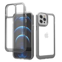 Transparent Anti-Dust Skin-Feel Case for Apple iPhone 12/13/14 Pro Max with Dual-Tone Design 16 Pro pilka spalva