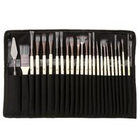 24 pieces Paint Brush Set for Watercolor Acrylic Gouache Oil Painting Nylon Hair Aluminum Tube juoda