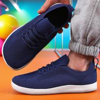 Moteriški laisvalaikio platūs basakojai batai Unisex takų bėgimo neslystantys minimalistiniai vaikščiojimo batai Madingi kvėpuojantys vyriški sportbačiai 36 tamsiai mėlyna spalva