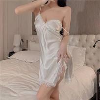 Shuo Yao Women's Deep V Sexy Lingerie Nightgown 1069 One Size balta
