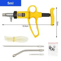 5ml 10ml Automatinis nuolatinis švirkštas Gyvūnų reguliuojamas švirkštas Vištienos Paukščių Naminių paukščių Patvarus vakcinos švirkštas Veterinarinis įrankis yellow