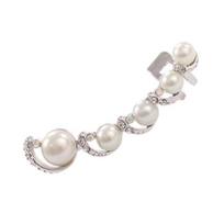 1Pc Women Rhinestone Faux Pearl Ear Clip Cuff Earring for Left Ear sidabras