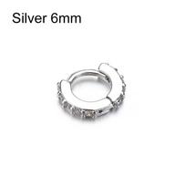 Daith Conch Snug Helix Cartilage Tragus Body Jewelry CZ Ear Piercing Huggie Hoop Earring Nose Ring Rose gold 6mm
